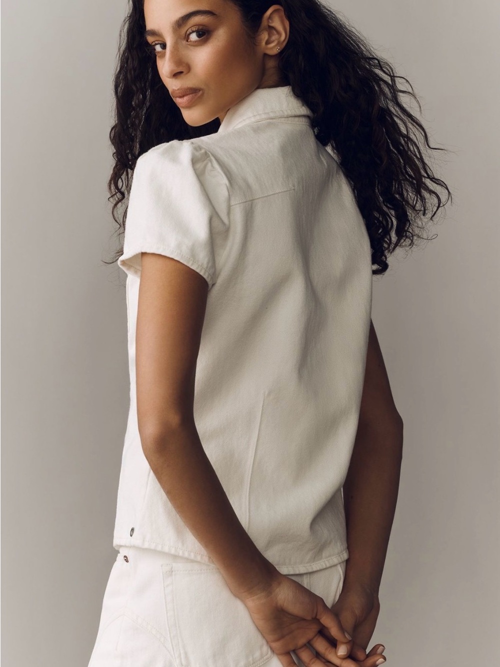 Anthropologie Scotch & Soda Cap Sleeve Fitted Top - Picture 2 of 16